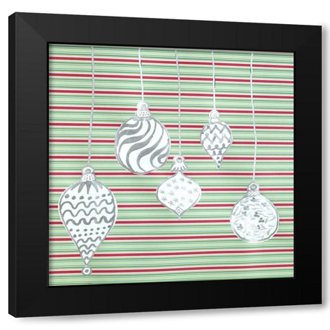 White Ornaments Black Modern Wood Framed Art Print by Ritter, Gina