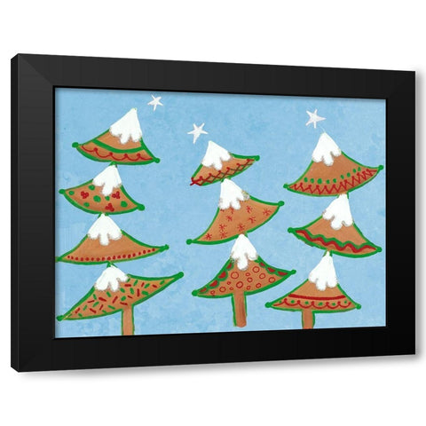 Gingerbread Christmas Craze Black Modern Wood Framed Art Print by Ritter, Gina