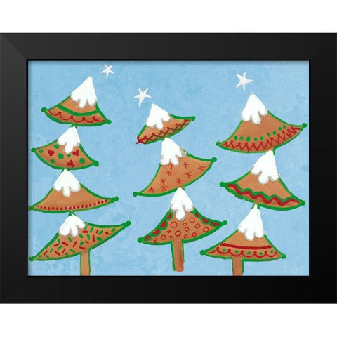 Gingerbread Christmas Craze Black Modern Wood Framed Art Print by Ritter, Gina