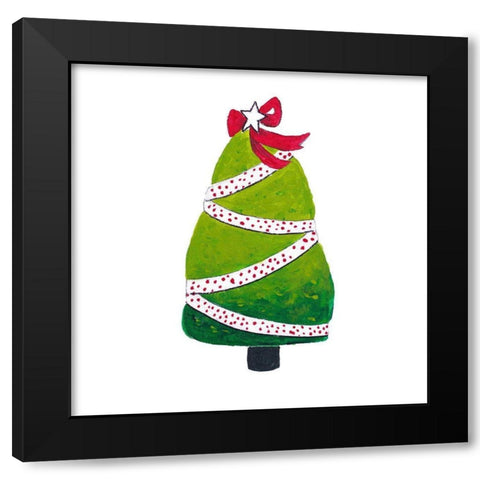 Fat Christmas Tree Black Modern Wood Framed Art Print by Pinto, Patricia