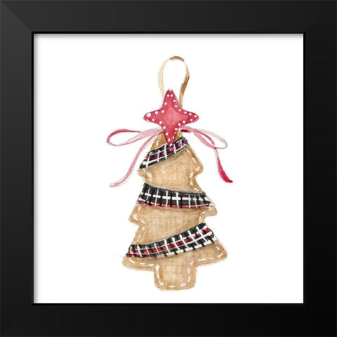Burlap Tree Ornament Black Modern Wood Framed Art Print by Loreth, Lanie