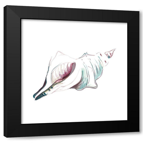 Seashell Square Black Modern Wood Framed Art Print by Beauchamp, Andy