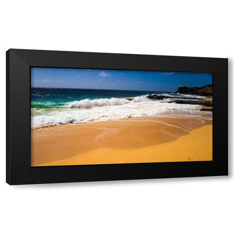 Oahu Shore Waves Black Modern Wood Framed Art Print by Bill Carson Photography