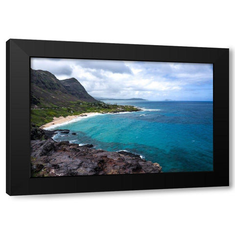 Oahu Cliffs Black Modern Wood Framed Art Print by Bill Carson Photography