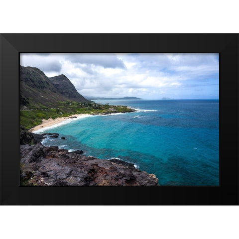 Oahu Cliffs Black Modern Wood Framed Art Print by Bill Carson Photography