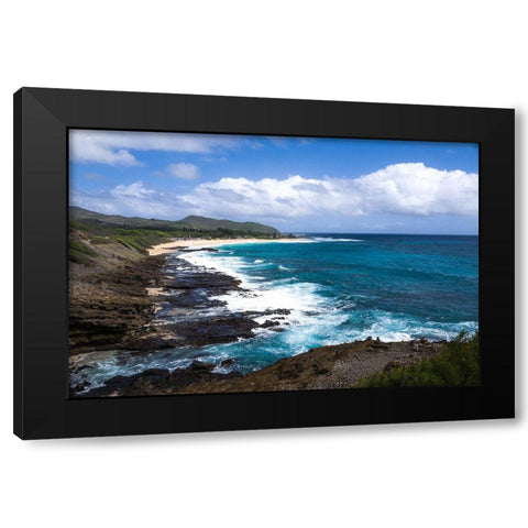 Oahu Rocky Shores II Black Modern Wood Framed Art Print with Double Matting by Bill Carson Photography