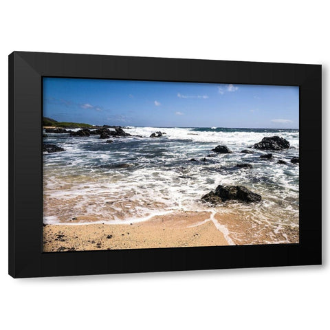 Oahu Rocky Shores I Black Modern Wood Framed Art Print with Double Matting by Bill Carson Photography
