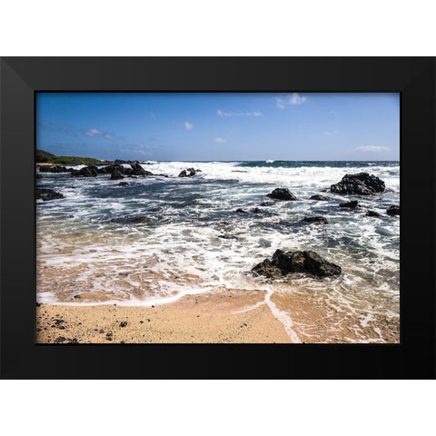 Oahu Rocky Shores I Black Modern Wood Framed Art Print by Bill Carson Photography