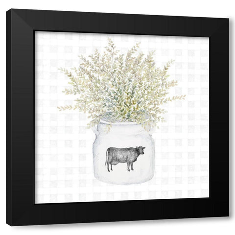 Potted Farm Herbs III Black Modern Wood Framed Art Print with Double Matting by Gaynor, Janice
