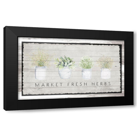 Market Fresh Herbs Black Modern Wood Framed Art Print with Double Matting by Gaynor, Janice