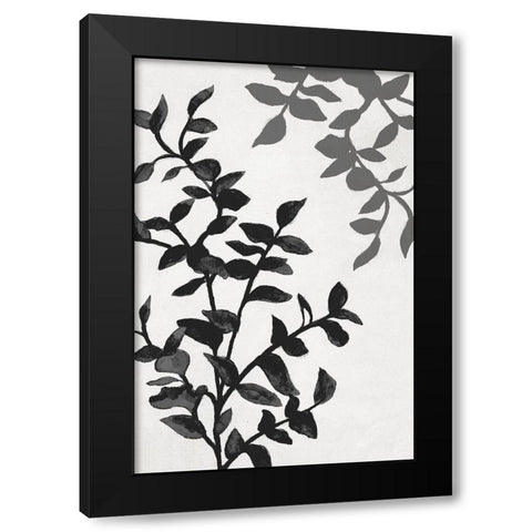 Botanical In Noir II Black Modern Wood Framed Art Print by Gaynor, Janice