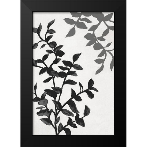 Botanical In Noir II Black Modern Wood Framed Art Print by Gaynor, Janice