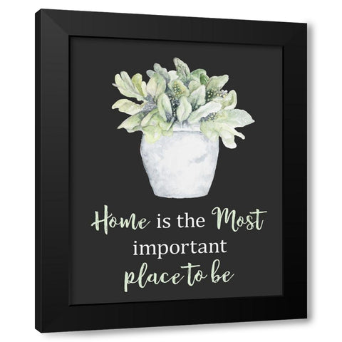 Home Is The Most Important Place Black Modern Wood Framed Art Print by Gaynor, Janice