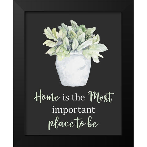 Home Is The Most Important Place Black Modern Wood Framed Art Print by Gaynor, Janice