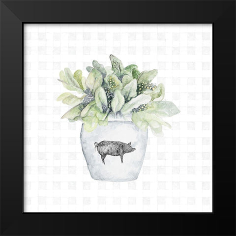 Potted Farm Herbs IV Black Modern Wood Framed Art Print by Gaynor, Janice