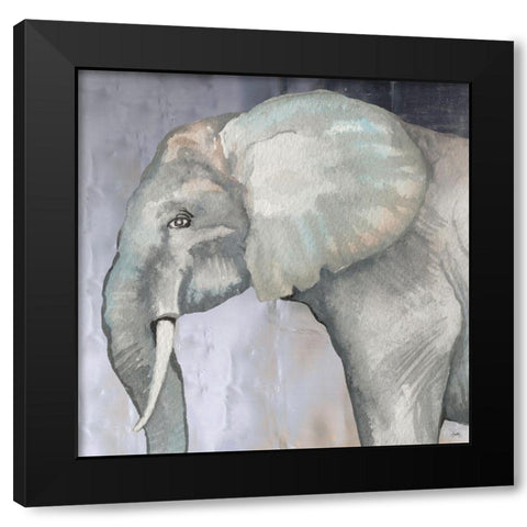 Elephant Black Modern Wood Framed Art Print with Double Matting by Medley, Elizabeth