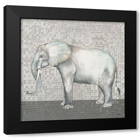 Introspective Elephant Black Modern Wood Framed Art Print with Double Matting by Medley, Elizabeth