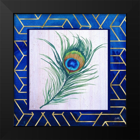 Peacock Feather I Black Modern Wood Framed Art Print by Medley, Elizabeth