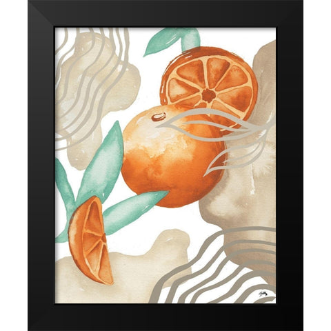 Art Deco Orange Black Modern Wood Framed Art Print by Medley, Elizabeth