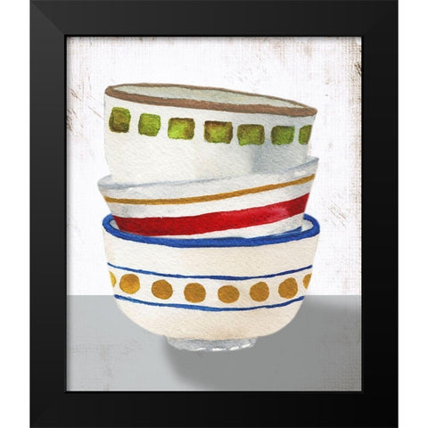 Stacked Bowls I Black Modern Wood Framed Art Print by Medley, Elizabeth