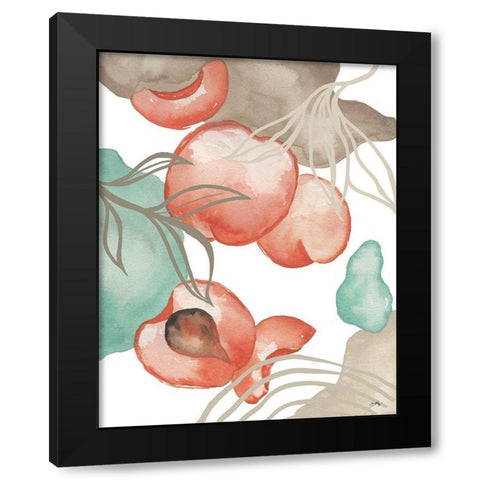 Art Deco Peach Black Modern Wood Framed Art Print with Double Matting by Medley, Elizabeth