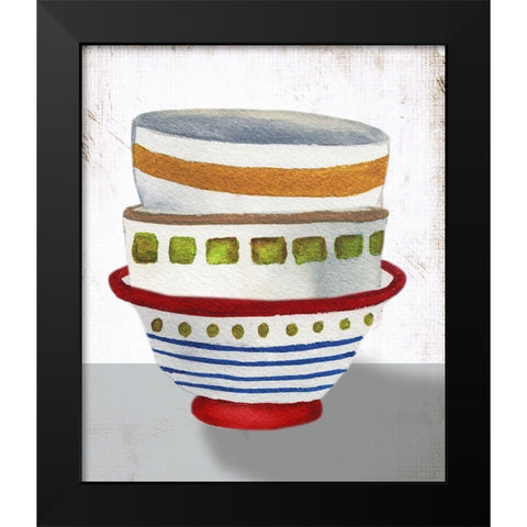 Stacked Bowls II Black Modern Wood Framed Art Print by Medley, Elizabeth