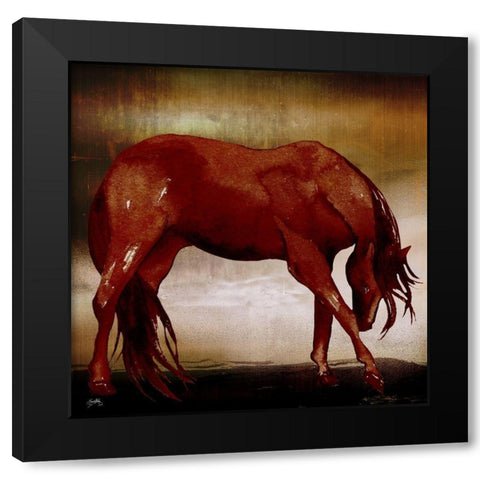 Red Horse I Black Modern Wood Framed Art Print with Double Matting by Medley, Elizabeth