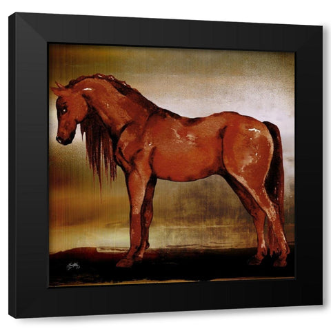 Red Horse II Black Modern Wood Framed Art Print by Medley, Elizabeth