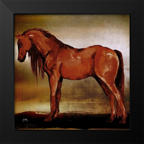 Red Horse II Black Modern Wood Framed Art Print by Medley, Elizabeth