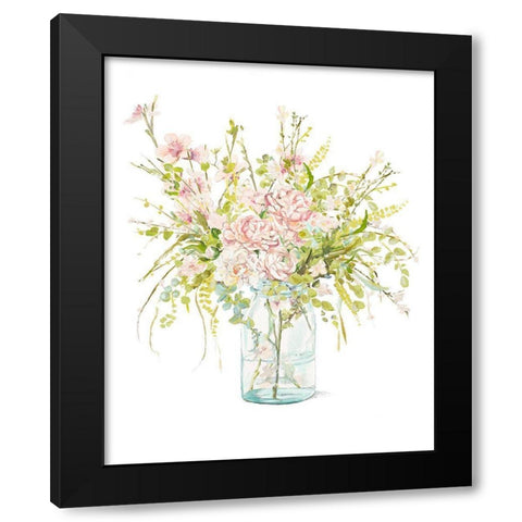 Flowers in Glass Vase Black Modern Wood Framed Art Print by Pinto, Patricia