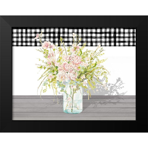 Spring Bouquet in a Glass Jar Black Modern Wood Framed Art Print by Pinto, Patricia