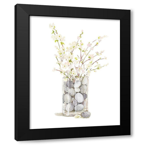 Spring Vase with Rocks Black Modern Wood Framed Art Print with Double Matting by Pinto, Patricia