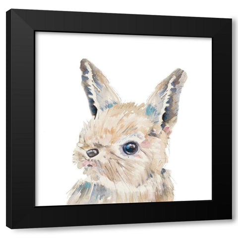 Baby Bunny Close Up Black Modern Wood Framed Art Print by Pinto, Patricia