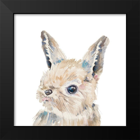 Baby Bunny Close Up Black Modern Wood Framed Art Print by Pinto, Patricia