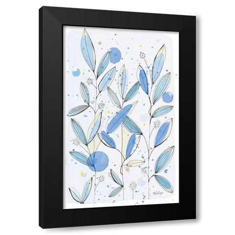 Botanical Stamp II Black Modern Wood Framed Art Print with Double Matting by Krinlox