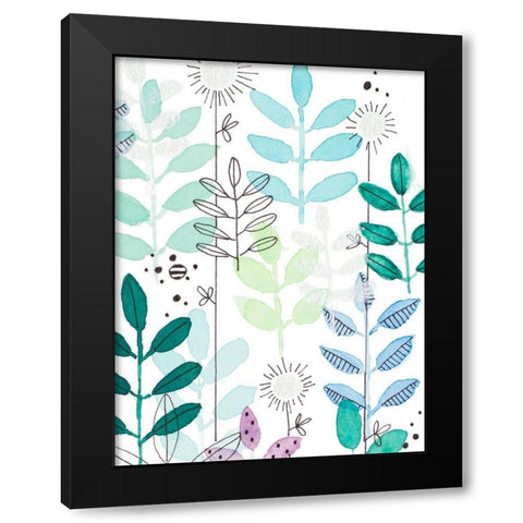 Botanics II Black Modern Wood Framed Art Print by Krinlox