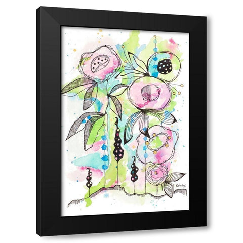 Blooming Summer I Black Modern Wood Framed Art Print by Krinlox