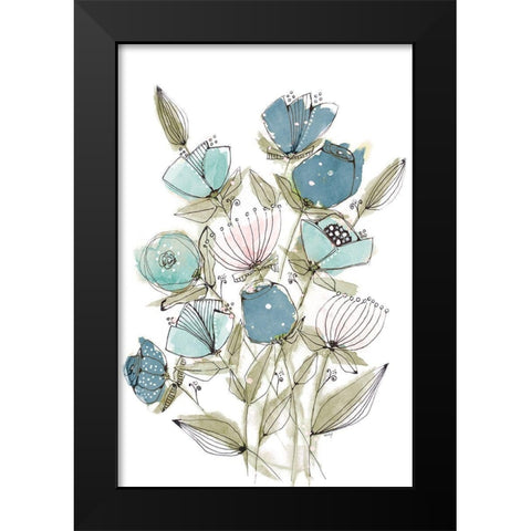 Blooming Spring II Black Modern Wood Framed Art Print by Krinlox
