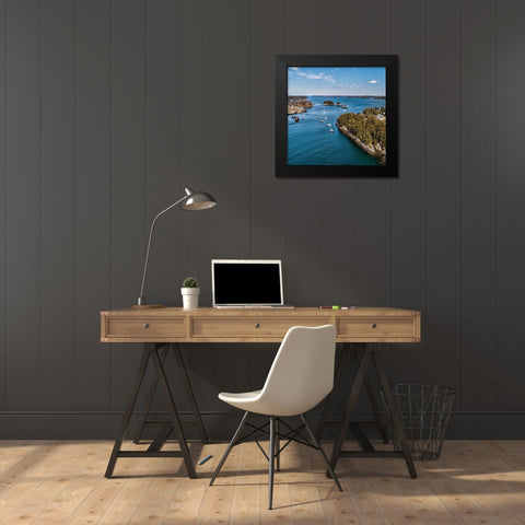 Beautiful Aerial Coast II Black Modern Wood Framed Art Print by Veilleux, Jason