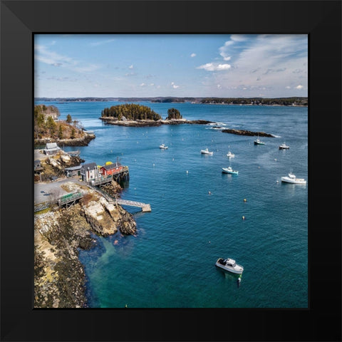 Beautiful Aerial Coast III Black Modern Wood Framed Art Print by Veilleux, Jason