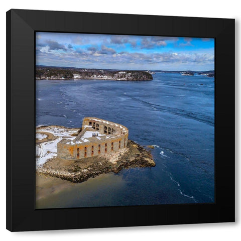 Aerial Fort Black Modern Wood Framed Art Print by Veilleux, Jason