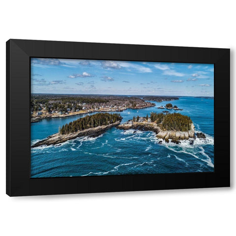 Aerial Islands Black Modern Wood Framed Art Print by Veilleux, Jason