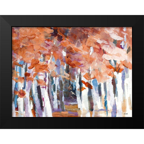 Autumn Rhythm Black Modern Wood Framed Art Print by Loreth, Lanie