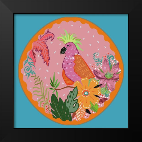 Cockatoo Black Modern Wood Framed Art Print by Del Sol, Ani