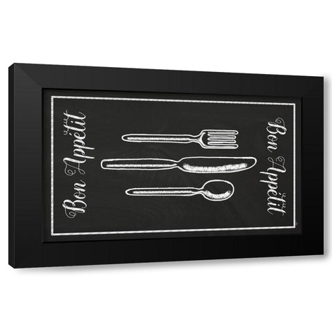 Bon Appetit Black Modern Wood Framed Art Print by Metz, Andi