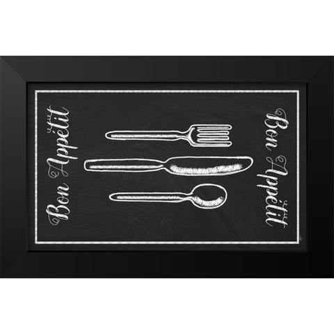 Bon Appetit Black Modern Wood Framed Art Print by Metz, Andi