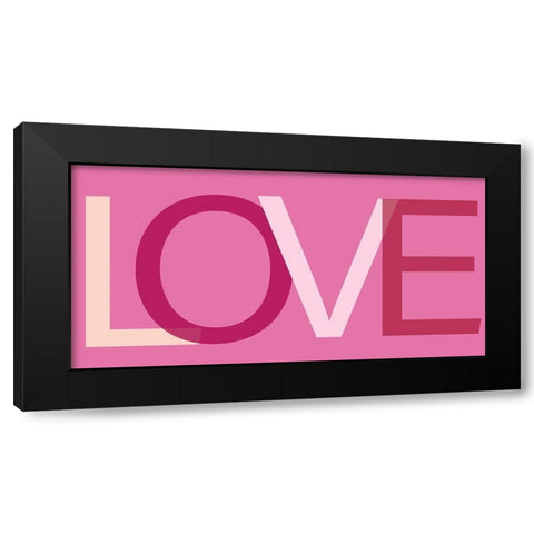 Love Black Modern Wood Framed Art Print by SD Graphics Studio