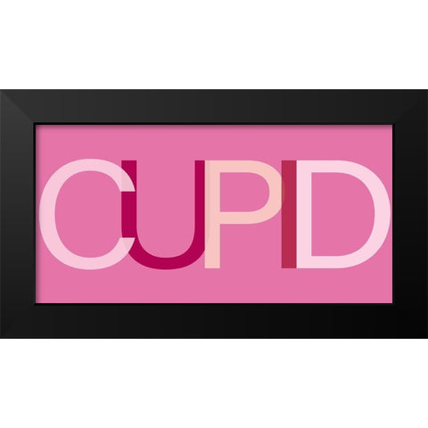 Cupid Black Modern Wood Framed Art Print by SD Graphics Studio