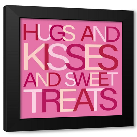 Hugs and Kisses Black Modern Wood Framed Art Print by SD Graphics Studio