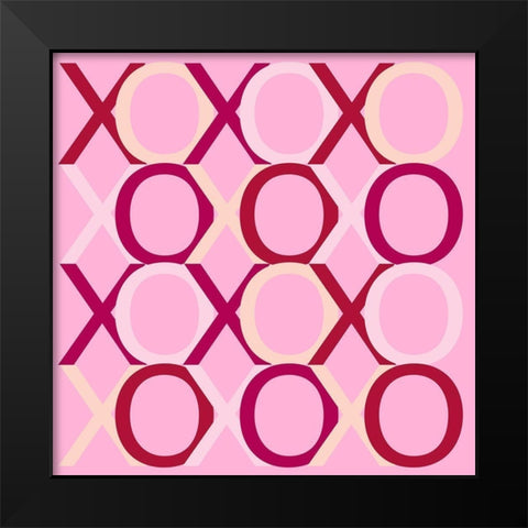 XOXO Black Modern Wood Framed Art Print by SD Graphics Studio